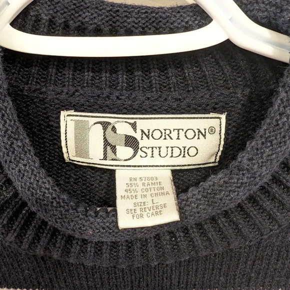 Vintage Red White & Blue Star Striped Knit Turtle Neck Sweater Women L USA - Picture 3 of 10